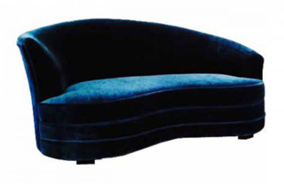 Organic Bean Sofa in teal velvet